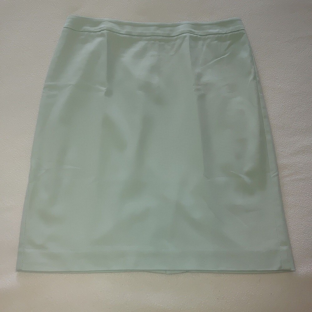 Cabi Straight Skirt Size 6 Knee Length Black Zip Light Blue Cotton Spandex - Picture 2 of 9